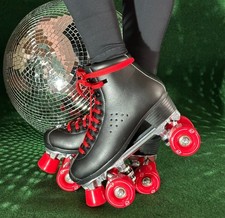 Galaxy Roller skates - Black boots/Red Wheels and Red laces - New in the box