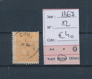 BV71253 Norway 1867 coat of arms 2sk classic lot used cv 40 EUR