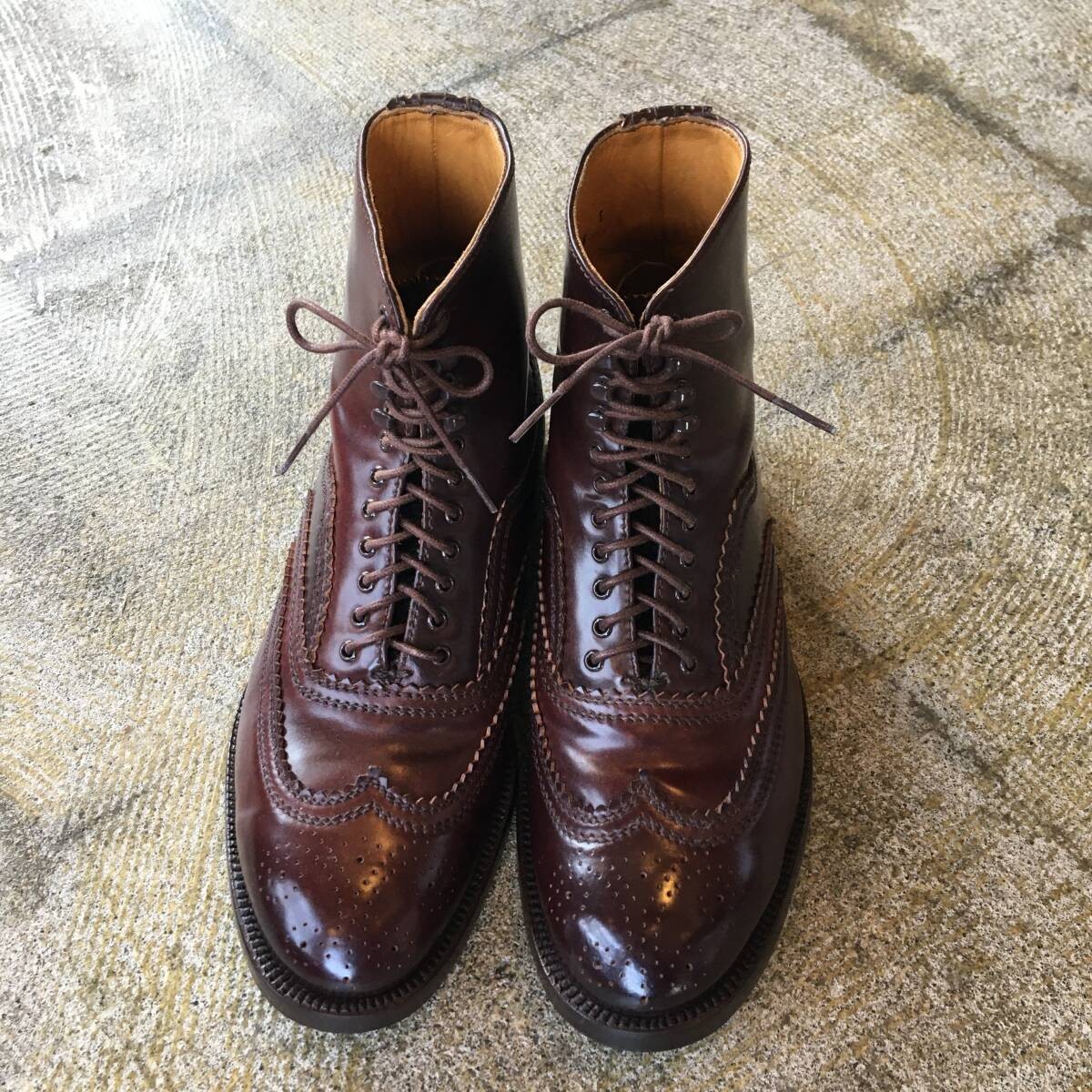 Yuketen Daniel Wingtip Boots Men 8US/Cordovan Short Rare Style