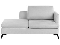 Chaiselongue Stoff Hell Grau Rechtsseitig Mit Kissen Klassisch Modern Sievoz