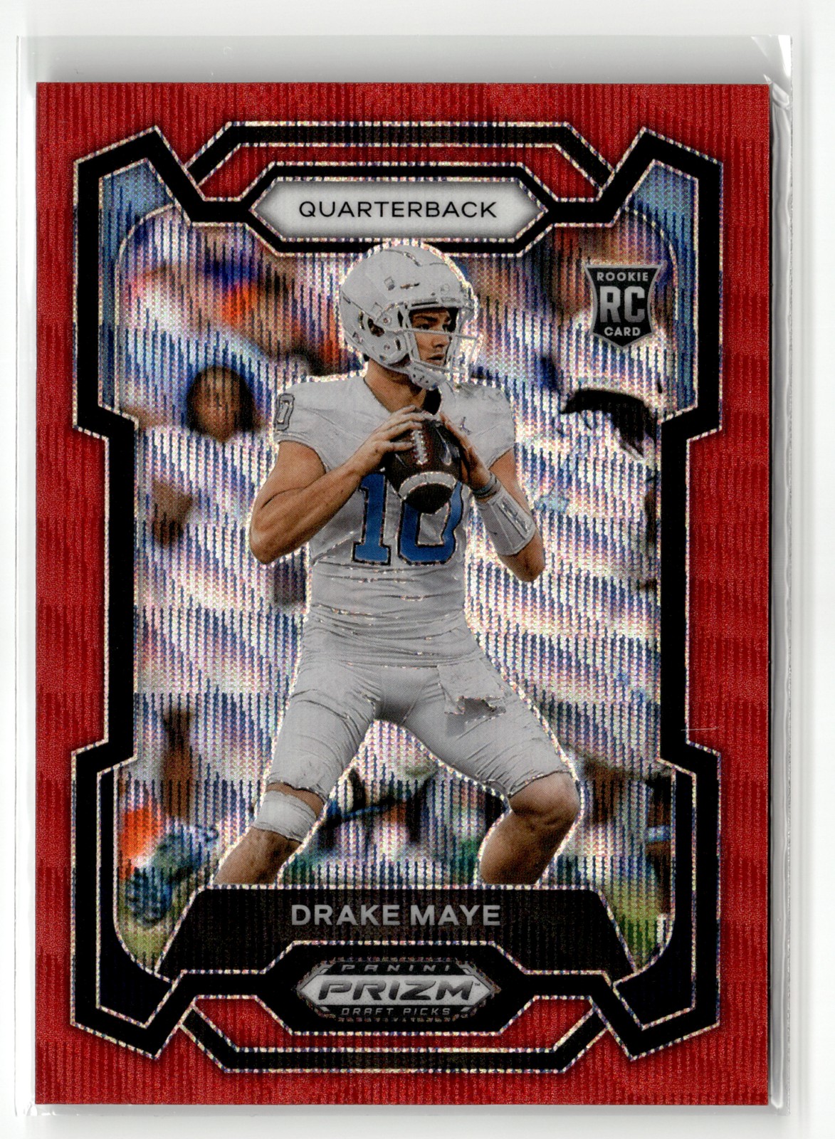 Drake Maye Rookie 2024 Panini Prizm Draft Picks #103 Red Ruby Wave
