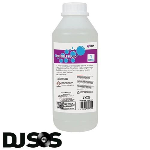 QTX 1L Light Bubble Fluid 1 Litre Bubble Machine FX DJ Party Disco Liquid Juice