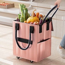 Rolling Grocery Shopping Tote Bag with Wheels Large Capacity