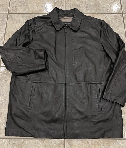 Vintage Y2K Herren XXL Wilsons Pelle Studio schwarz butterweich Leder Mantel Jacke - Bild 2 von 9