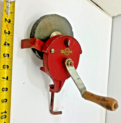 Prairie Brand ~  Hand Crank Grinding Wheel Clamp-On Bench Tool Sharpener