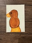 aceo original art cards Cartoon Cute Brown Platypus Ink Drawing Set 1/3 — photo 3
