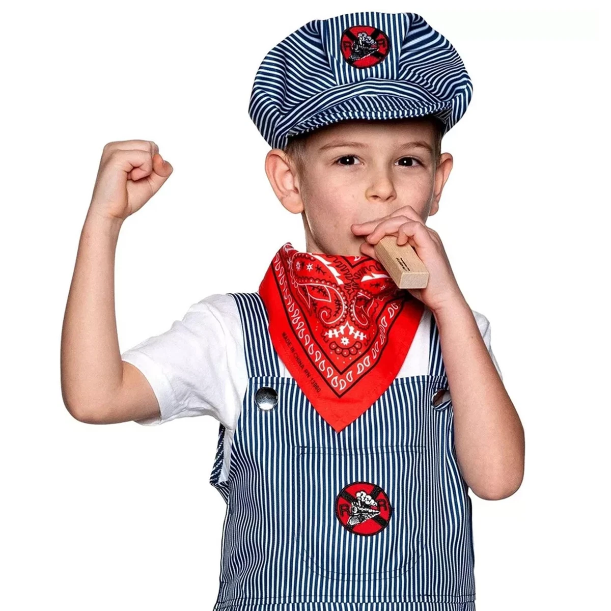 Flotory Kids Train Engineer Costume Set - Hat, Vest & Scarf For Dress Up