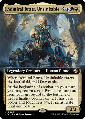 #ad MTG Admiral Brass Unsinkable Extended Art The Lost Caverns of Ixalan Command $3.99