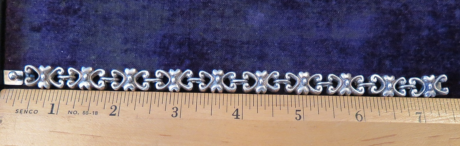 Vintage Solid STERLING Silver Link 925 Bracelet 7… - image 5