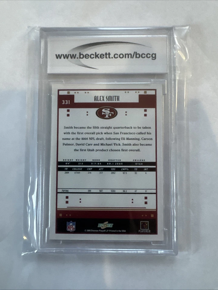 2005 Score Alex Smith Rookie Card #331 Graded 10 BCCG 49ers - Image 2 of 2