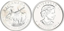 Canada 5 Dollari 2012 Wildlife Alce 1oz Argento St, Macchie 136847