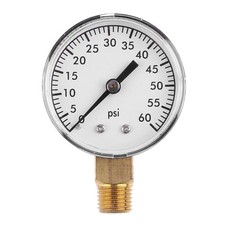 0-60 PSI Utility Vacuum Pressure Gauge for Air Compressor Water Oil Gas