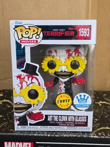 Funko Pop Vinyl - Movies #1593 Art The Clown W/ Glasses - New- Chase - Exclusive
