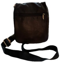 Travelon Black Leather Anti-Theft Messenger Shoulder Bag-Unisex Travel Crossbody