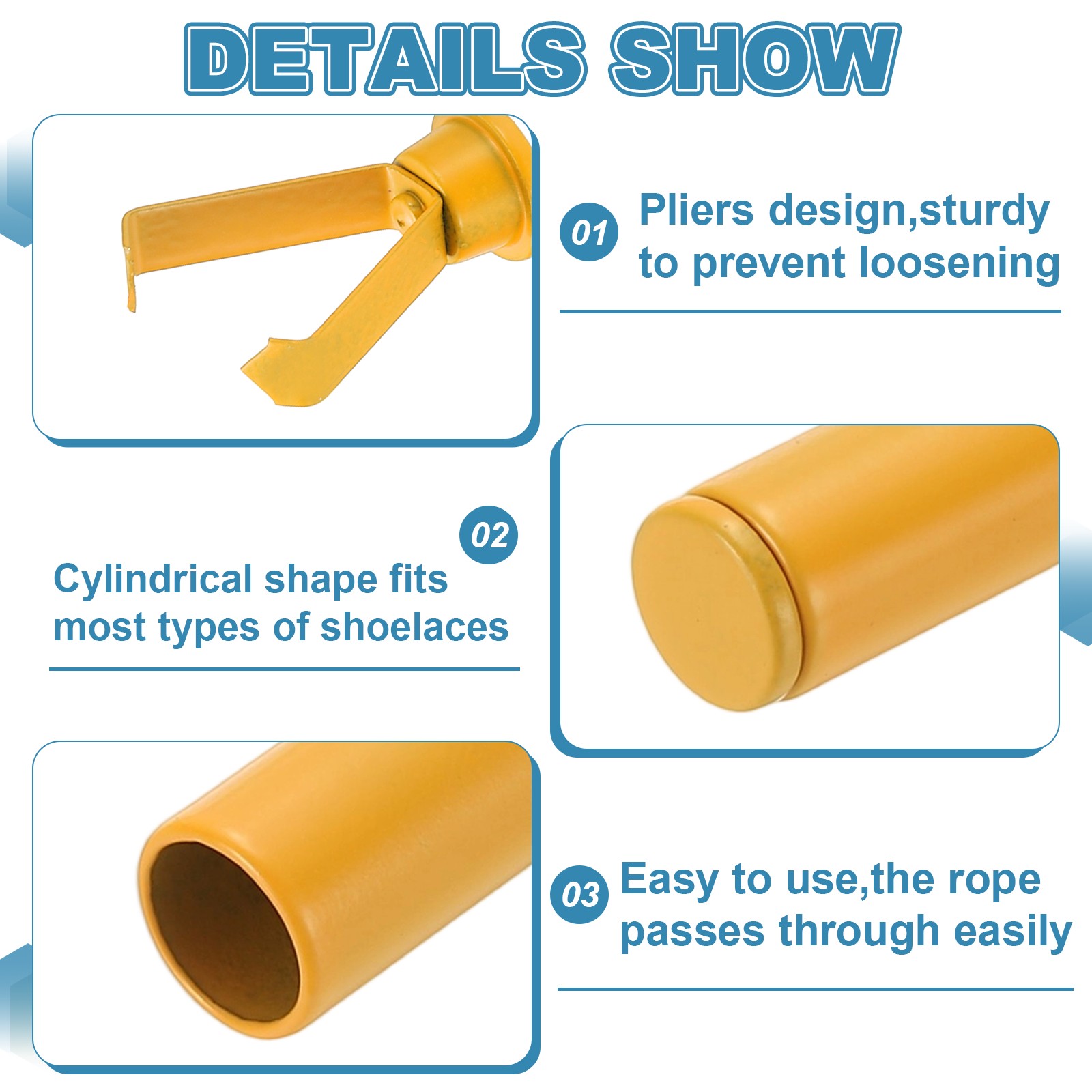 APL Punte per lacci 0 79 pollici adatte per tappi terminali per scarpe in metallo confezione da 4 giallo dorato