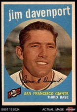 1959 Topps #198 Jim Davenport Giants 7 - NM