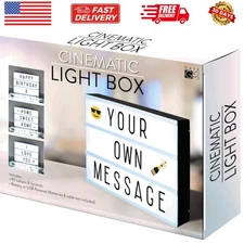 A4 Cinematic Light Box Sign - 105 Letters and Colour Emojis - USB or Battery ...