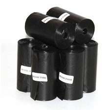 1200 Dog Pet Waste Poop Bags 60 Refill Rolls with core Black