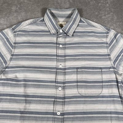 Simon Miller Shirt Mens Large Blue White Stripe Long Sleeve Button Down Made USA