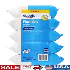 Hypoallergenic Flushable Wet Wipes Fresh Scent 240 Wipes Easy Dispense Pack New