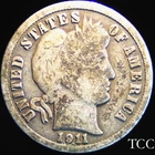 1911 S BARBER DIME ~ GREAT ORIGINAL 10c COIN ~ SAN FRANCISCO MINT ~ TCC