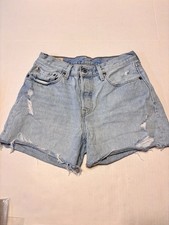 Levi's 501 Women's Shorts Blue Size 27 Cut-Off Mid Rise Button-Fly Denim EUC