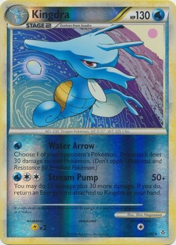 Kingdra - 17/95 - Rare - Reverse Holo HP, English Pokemon Unleashed