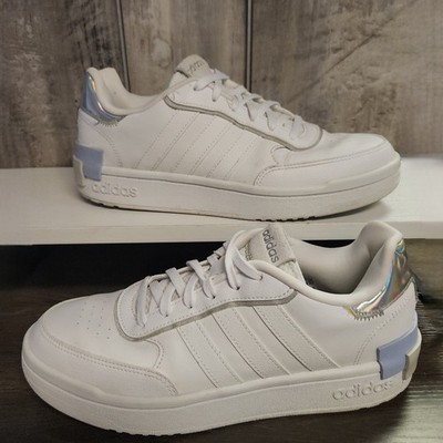 Adidas Postmove SE Womens 10 White Blue Sneakers Iridescent Basketball H03744