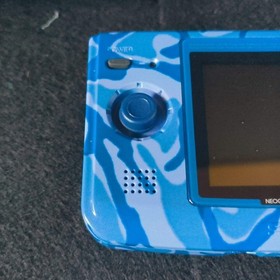 Used, SNK NEOGEO POCKET Color Camouflage Blue Console Boxed NEO GEO set-h1012-
