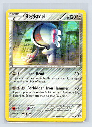 Registeel 51/98 Rare XY - Ancient Origins Pokemon Damaged
