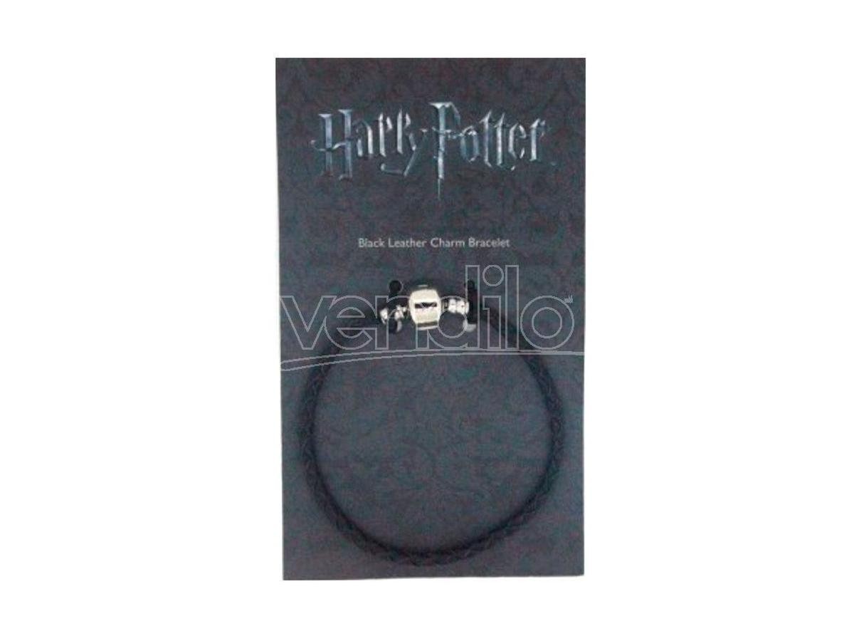 Harry Potter Black Leather Ciondolo Braccialetto The Carat Shop