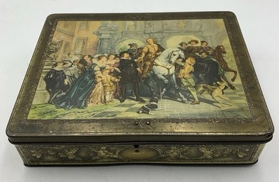 D.B.F. Blechdose Made In Belgio Vintage Leere Rechteckige 3 Sacro Dbf