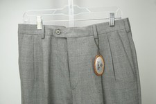 Zanella Johnny Light Gray Woven Wool Dress Pants Sz 50 NEW