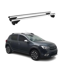 Dachträger Grundtäger für Dacia Sandero Stepway 2012-2020 75kg Alu Silber 2 tlg