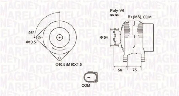 Alternatore con puleggia 063731904010 MAGNETI MARELLI per BMW 1 3 3 Coupé