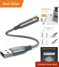 Versatile USB to 3.5mm Audio Converter - Ideal for Headsets  Gaming Consoles