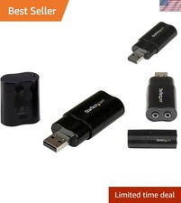 StarTech USB Sound Card, 3.5mm Audio Adapter, Black, TAA ICUSBAUDIOB