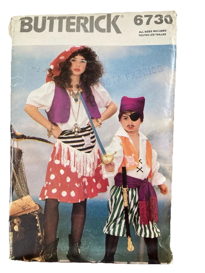 Disfraz de pirata hecho a mano para niñas talla XL-12 hecho de patrón Butterick 6730 Foto 2 de 4