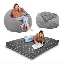 Chenille Bean Bag-Convertible Bean Bag Chair-Machine-Washable Chenille Fabric...