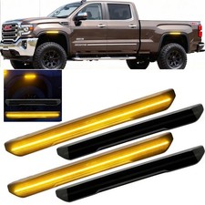4x Smoked Amber Side LED Fender Marker Lights for 2020 GMC Sierra 2500HD 3500hd
