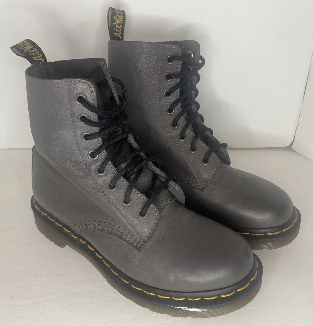 Dr. Martens Gray Solid Boots for Men for Sale | Shop New  display picture 3