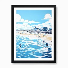 A Picture Of Southwold Beach Suffol Framed Wall Art Poster Canvas Print Picture