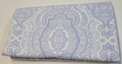 Lauren Ralph Lauren Blue Paisley Flat Sheet Full Size 100% Cotton PLS READ Flaw