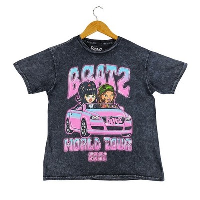 BRATZ  WORLD TOUR 2001  GRAPHIC TEE   XS   ACID WASH   NOSTALGIC 2023 LICENSED