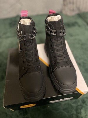 Dockers by Gerli Damen Boots Schwarz mit Kette & Chunky-Sohle Neu mit Box  EU 39