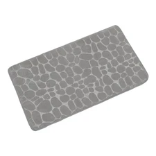 Memory Foam Bath Mat 31.49" x 19.68"Coral Fleece Bathroom Shower Rug-Grey