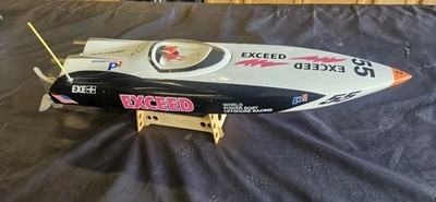 EXCEED Speed/Racing RC Boat Model, Fiberglass Hull, White/Black/Orange