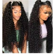 28 Inch Water Wave Lace Front Wigs Human Hair Pre Plucked 13x6 Deep Part HD