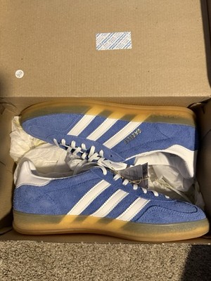 adidas Gazelle Indoor W Blue Fusion/White Suede Low Top Lace-Up Sneakers HQ8717