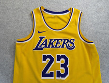 Los Angeles Lakers Jersey Mens Large Yellow NBA Basketball LeBron James 23 Nike